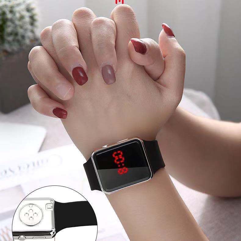 LED WATCH [ Grey Rose Gold ] Jam Tangan Digital Pria &amp; Wanita - Strap Rubber ( Group )