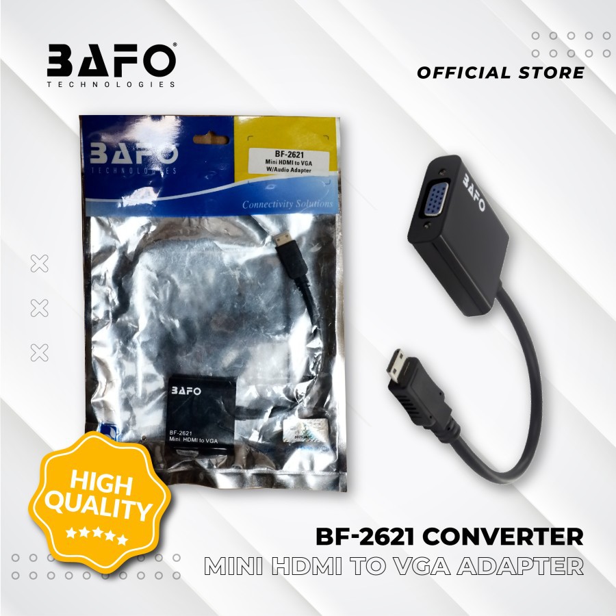 Converter Mini HDMI to VGA BAFO BF-2621 With Audio / Mini HDMI to VGA