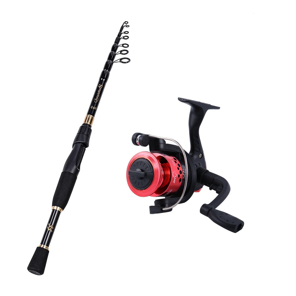 Sougayilang Telescopic Reel Combo Sports Saltwater Freshwater Fishing Rod Set pancingan set lengkap