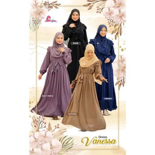 Dress Vanessa by Miulan/dress kondangan/dress kuliah/dress wanita/gamis/gamis kondangan/busana musli