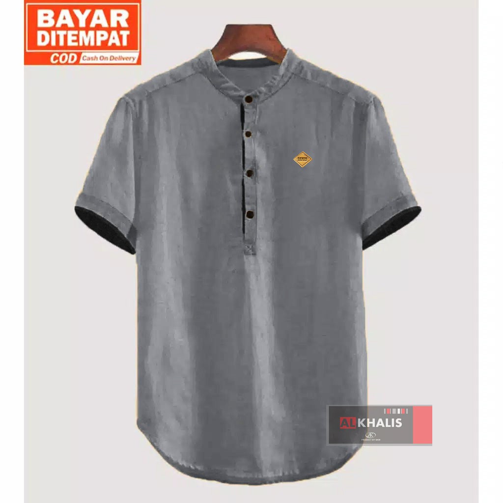 Baju Koko Polos Lengan Pendek Size M L XL XXL