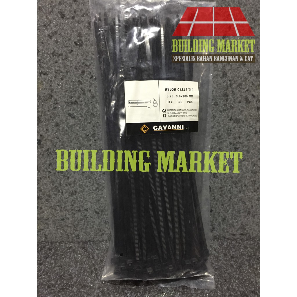 TALI RIPET / CABLE TIES / TALI TIES NYLON / KABEL TIES 20 CM HITAM