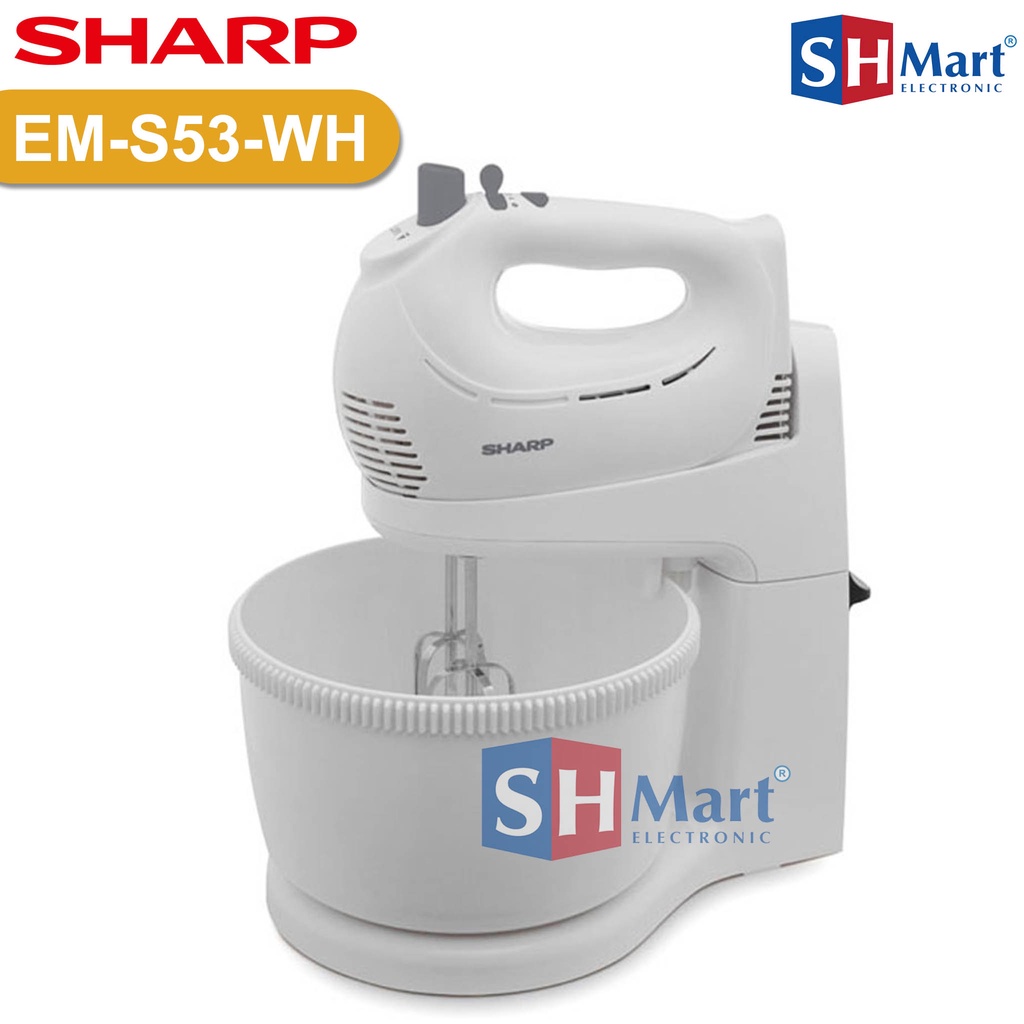 STAND MIXER SHARP EMS-53WH / EMS53WH KAPASITAS 1 LITER 250 WATT GARANSI RESMI