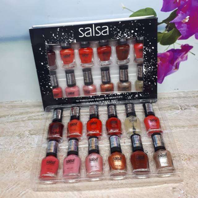 KUTEK SALSA DUS HITAM WARNA WARNI isi 12 pc