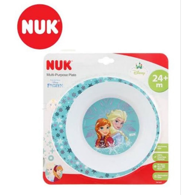 NUK Elsa Anna Multi Purpose Plate / Mangkok Makan Anak FROZEN NUK Made In Germany