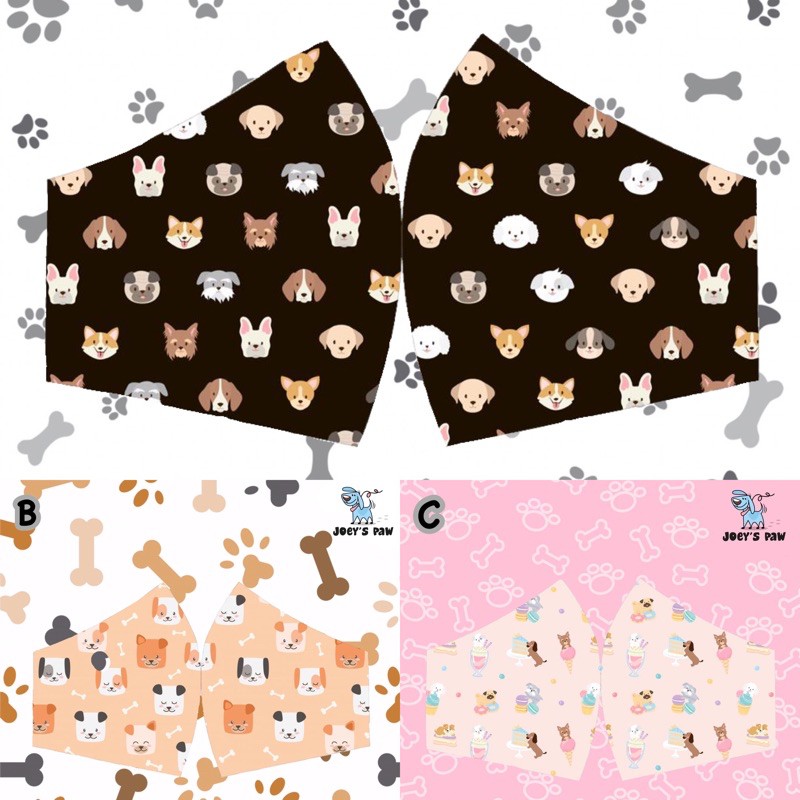 JOEYSPAW - Masker Kain // Masker | Masker Earloop | Masker Kain Dewasa | Masker Kain Motif Anjing