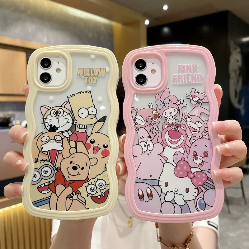 2 in 1 case Pelindung Motif Kartun Untuk iPhone 11 12 13 Pro MAX X XR XS MAX