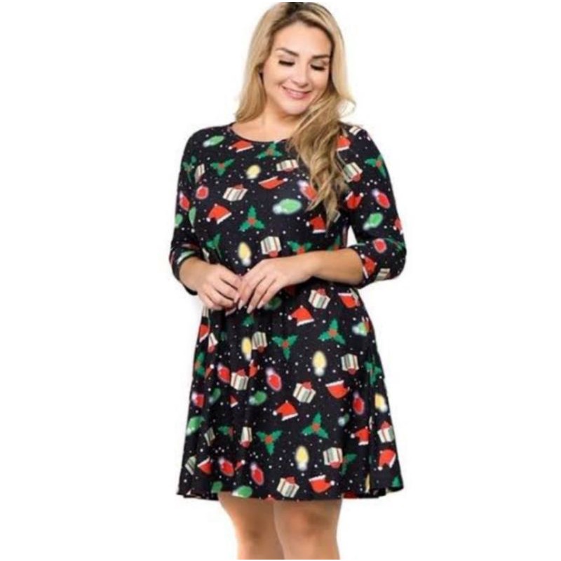 Dress Natal Santa Claus Christmas Dress Up Big Size