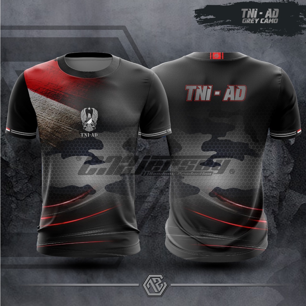 KAOS JERSEY TNI AD GREYCAMO FULLPRINT PREMIUM / KAOS JERSEY OLAHRAGA TNI AD PREMIUM