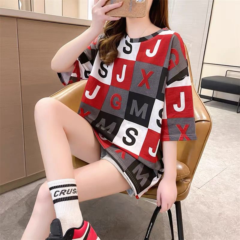 THISTLE - Oversize Tee Tshirt Wanita Model Longgar Motif SJX Full Print