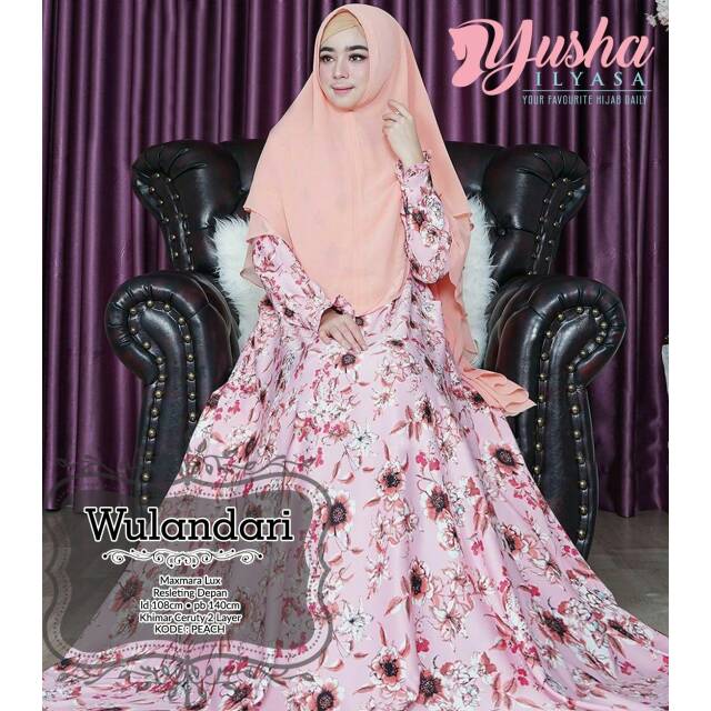 Gamis Maxmara Lux Khimar Ceruty 2 Layer Wulandari Ori Yusha Ilyasa