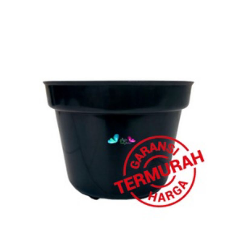 Pot tanaman hias hitam tebal 20cm