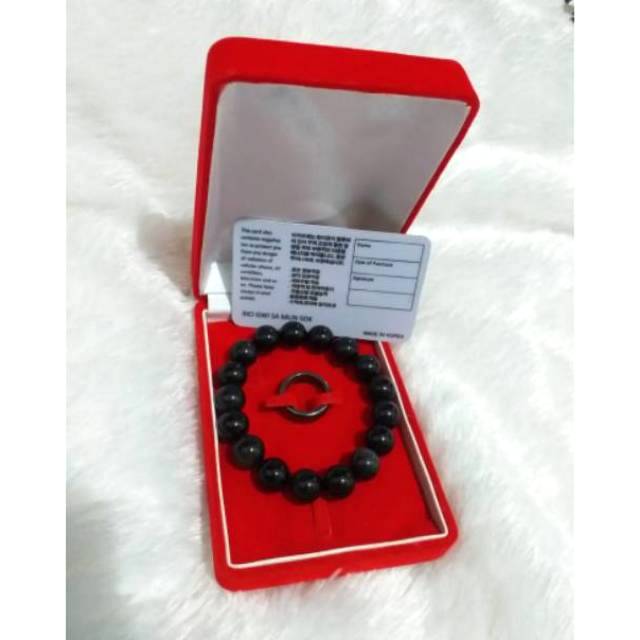 Paket Blackjade sertifikat/ gelang blackjade/cincin giok / gelang giok/ giok korea/ gelang terapi