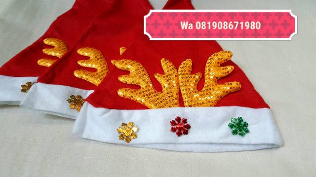 TOPI NATAL RUSA MURAH DEWASA PREMIUM CHRISTMAS HAT RAINDEER GROSIR AKSESORIES NATAL MURAH