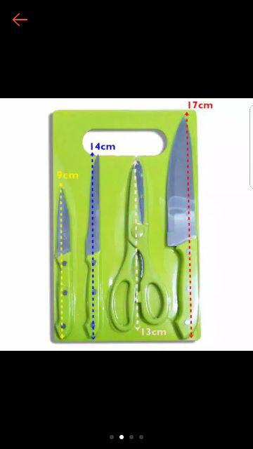 Talenan Set 5 Pcs Pisau Dapur Pisau Roti Pisau Daging Gunting