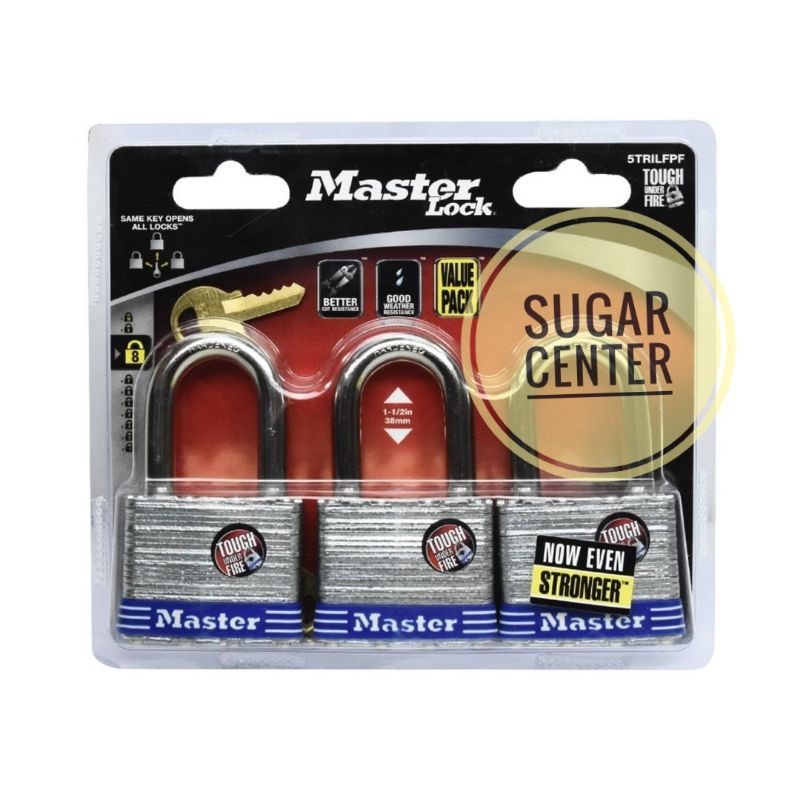 Master Lock Set Gembok Besi Laminasi 5.1cm 3 Pcs/Gembok Rumah/Gembok Kantor/Gembok Pagar