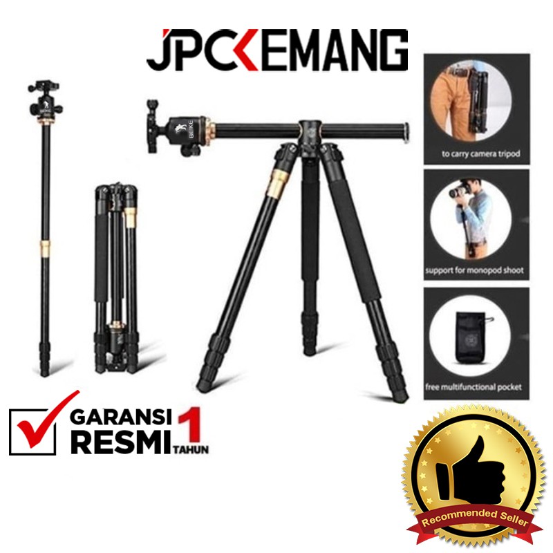 Beike QZSD Q999H Portable Professional Tripod Flatlay Horizontal Monopod Garansi Resmi
