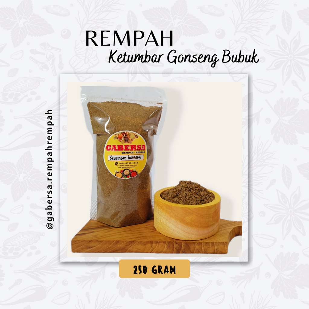 

Ketumbar gonseng bubuk asli tanpa campuran isi 250gram (Gabersa)