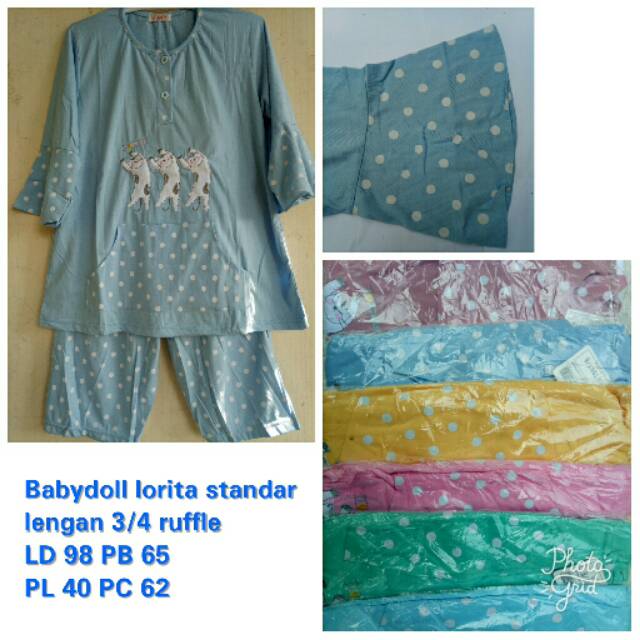 Babydoll lorita standar celana pendek / size standar