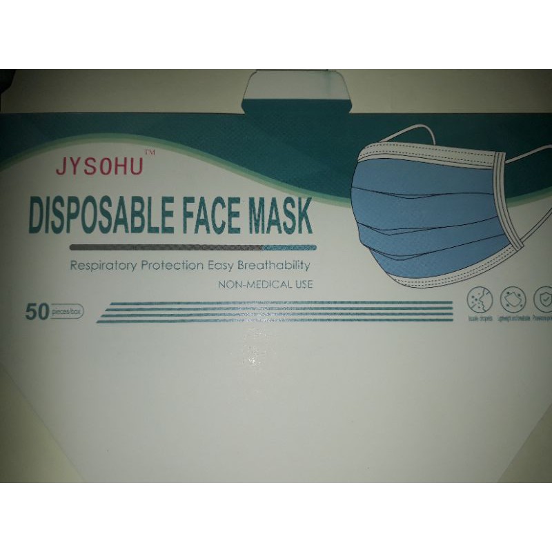 FerenHongXia (COD) ISI 50PCS !! MASKER DISPOSABLE PROTECTIVE FACE MASK EARLOPP 3 PLY