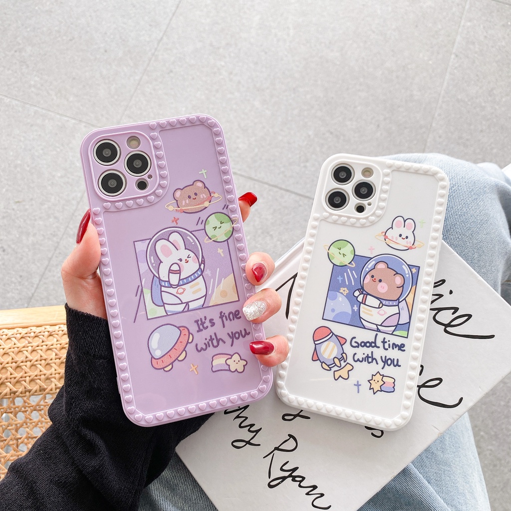 Soft Case TPU Motif Beruang Dan Kelinci Untuk Xiaomi Poco X3 Pro X3NFC M3Pro F3 Redmi 10 9A 9C Note10S Note10 5G Note9S Note9 Note8