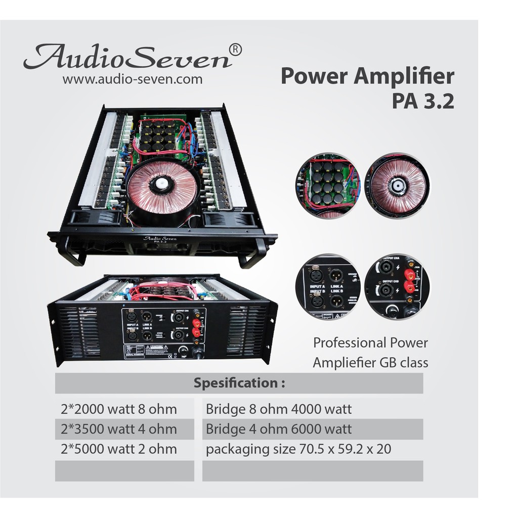 CahayaMusik Power Ampliefier Audio Seven Original PA 3.2 original ( bukan Peavy ) high quality