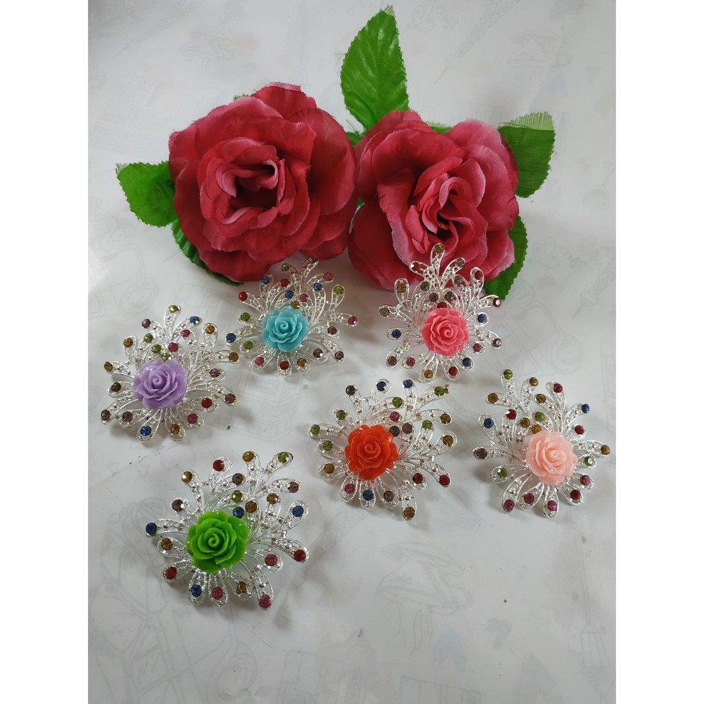 Bross peniti kebaya fashion wanita terbaru mawar jelly kekinian by tokopelanginicer