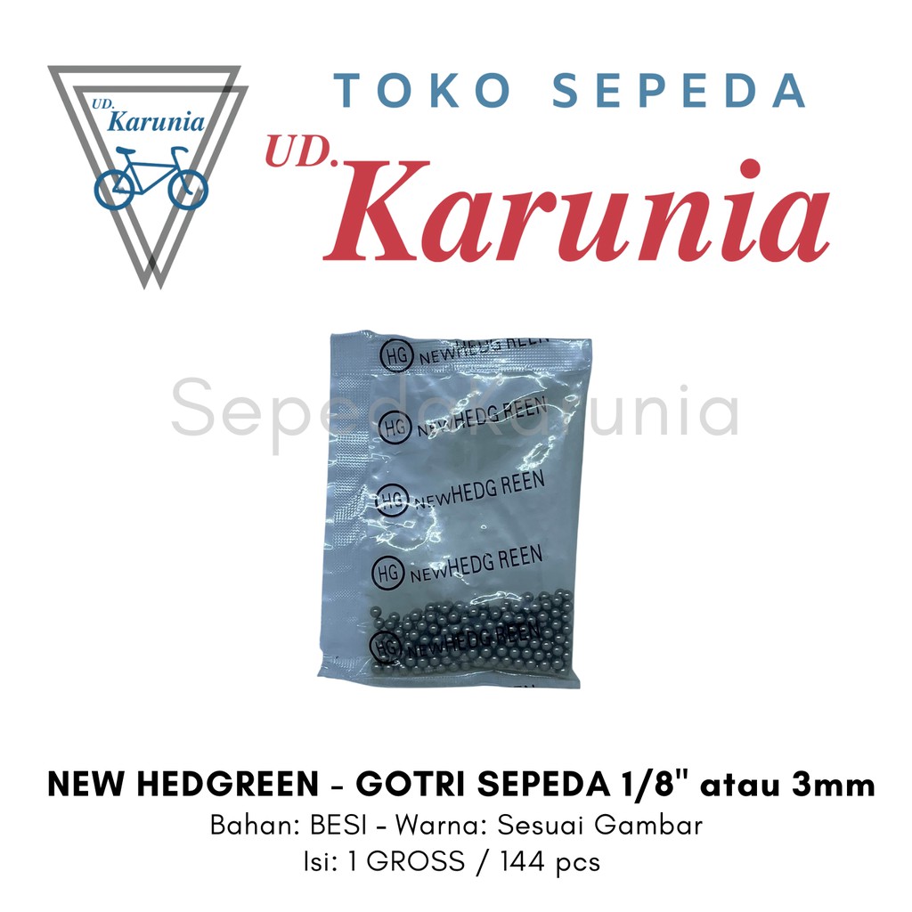 Gotri Freewheel Sepeda New Hedgreen/ Steel Ball 1/8" atau 3mm