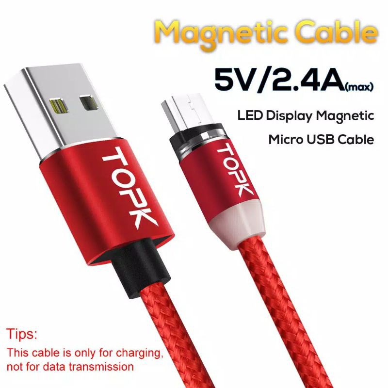 TOPK Kabel Data Magnetik Micro, type-C USB