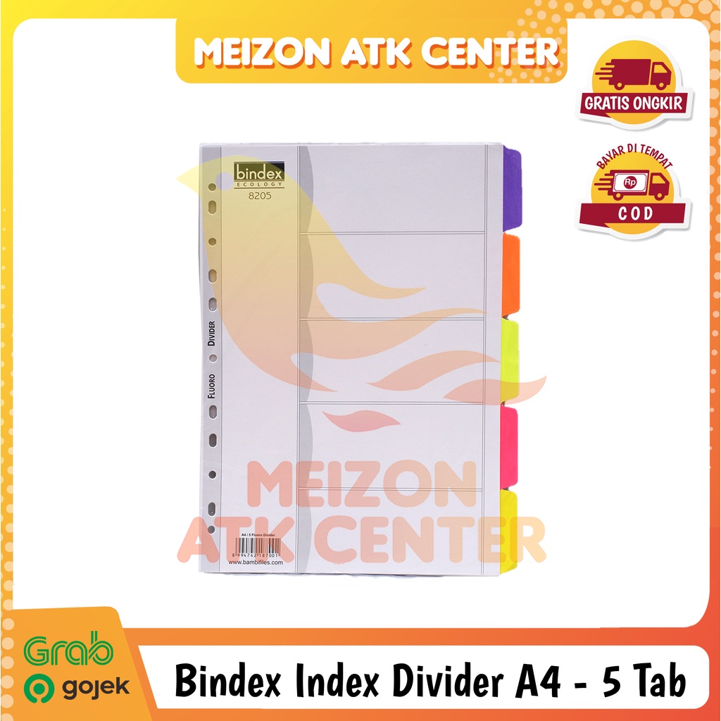 

BINDEX Ecology Index Divider 8205 A4 - 5 Tab Pembatas Binder [1 SET]