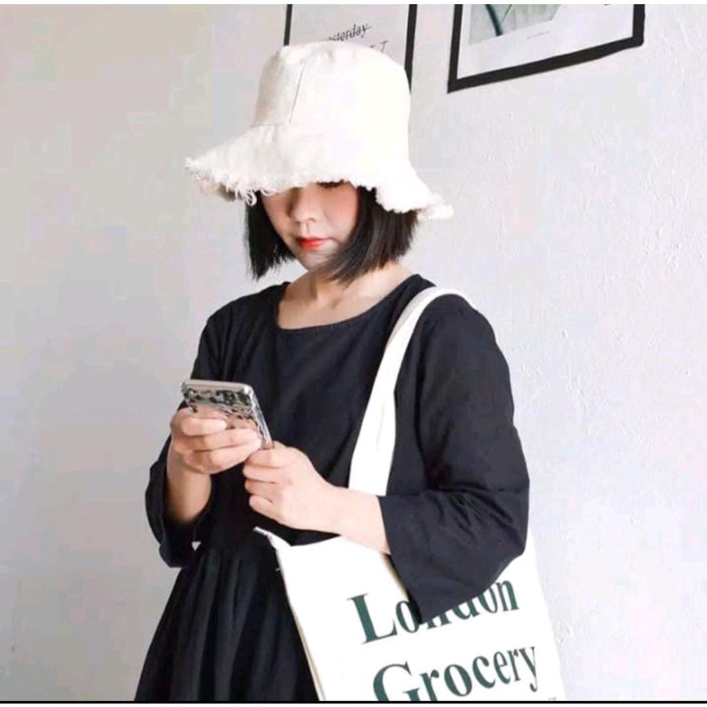 topi bucket hat premium // bucket rawis // bucket wanita korean paling trendy