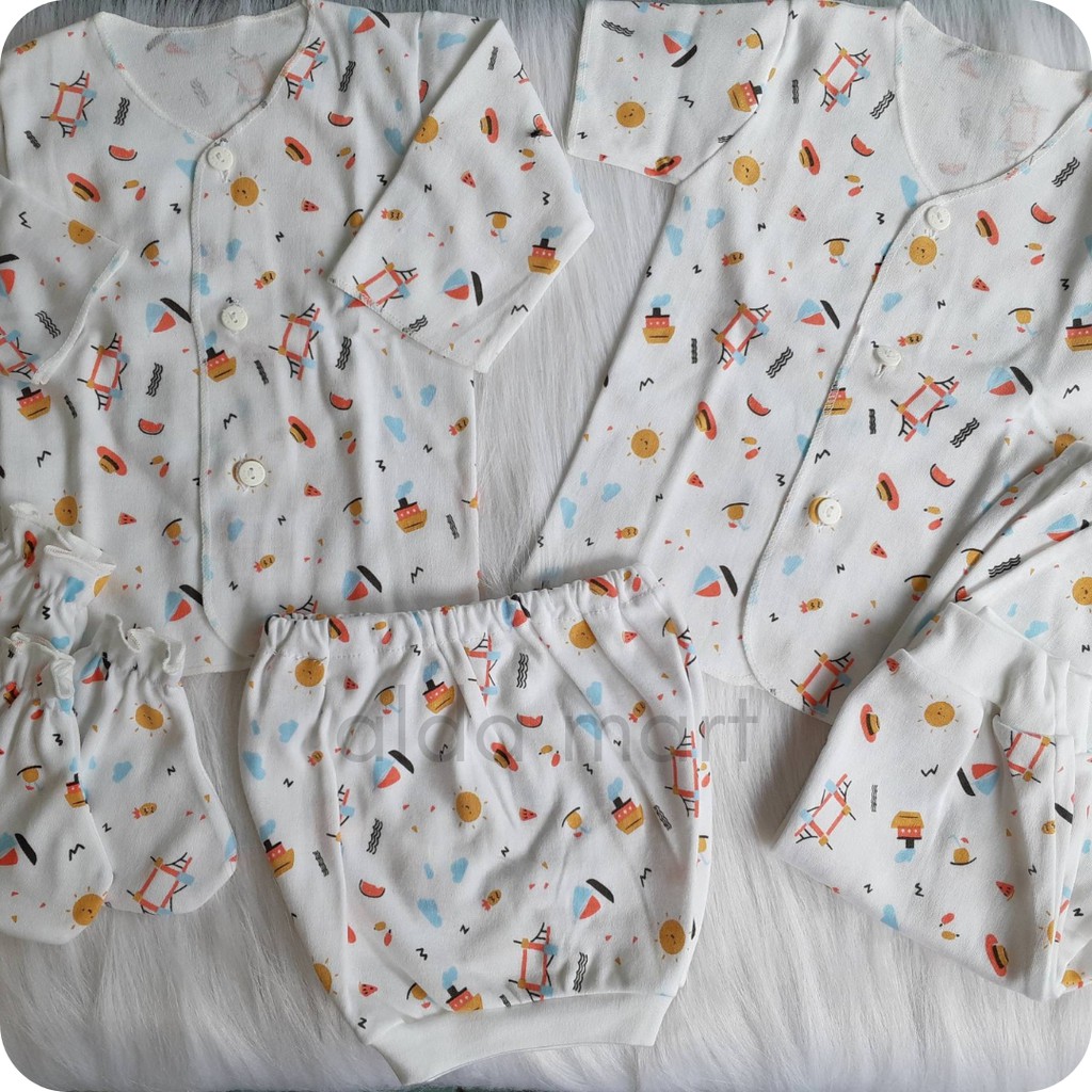 1 SET  Baju Bayi NewBorn Lucu Murah Tema Harbour Harbor Pelabuhan Colorful