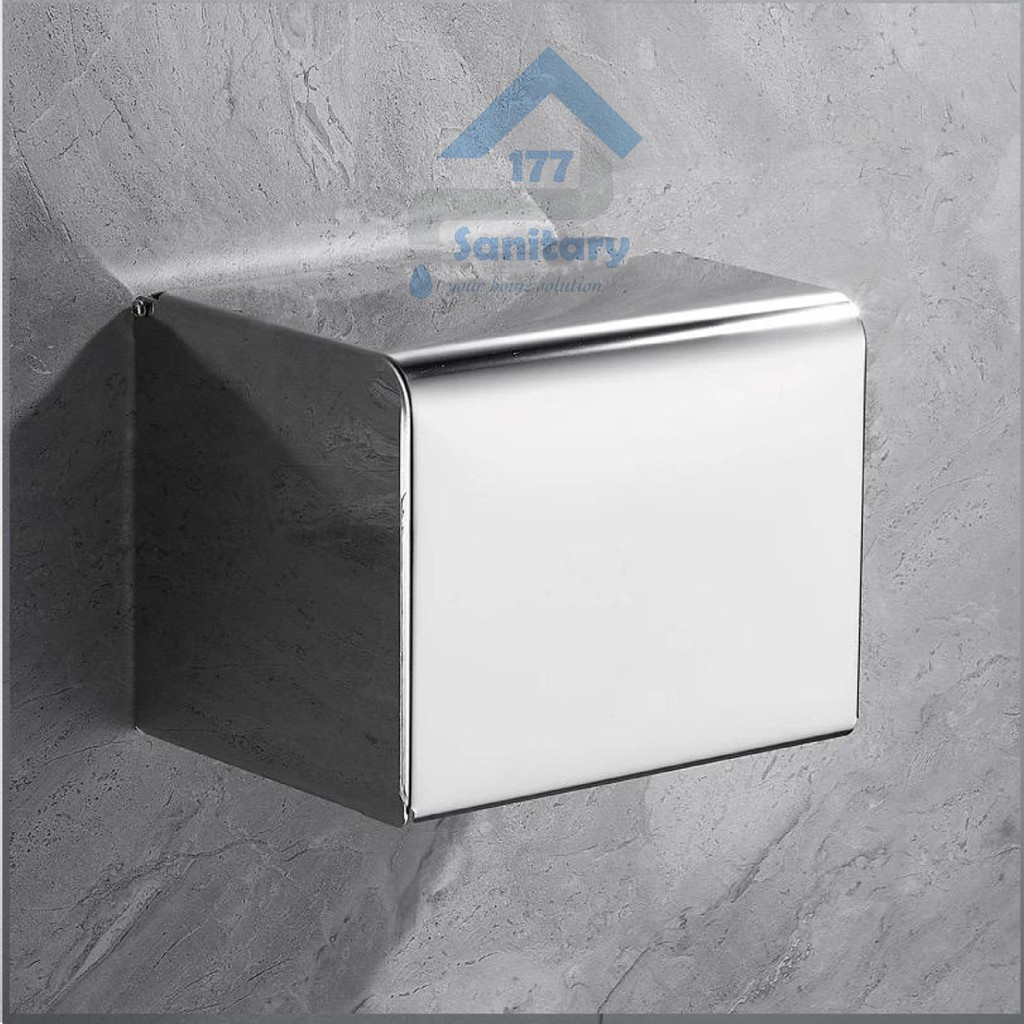 Tempat tisu kotak stainless minimalis K16 -Rak tissue Lembaran tembok tisu gulung rack stenlis segiempat tempat taruh hp/F43