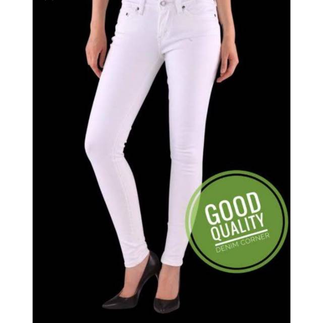 Jeans putih/levis putih/levis dewasa/jeans wanita/jeans lembut adem/jeans polos/jins wanita