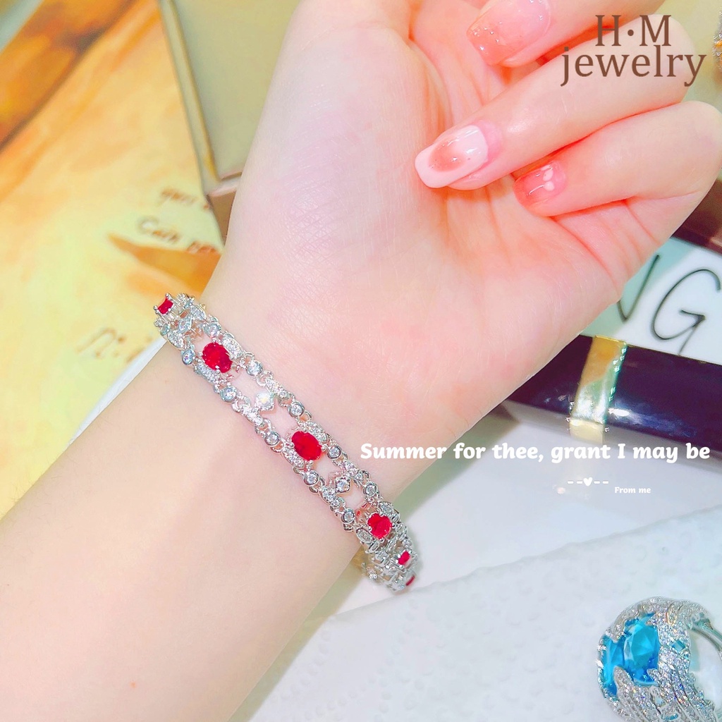Gelang Desain Bintang Ruby Warna Biru
