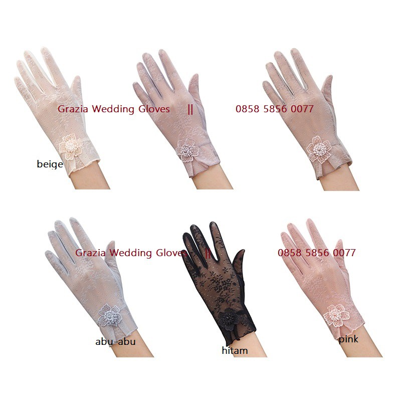 SR64 Sarung tangan  pengantin wanita Wedding gloves Aksesori Bunga