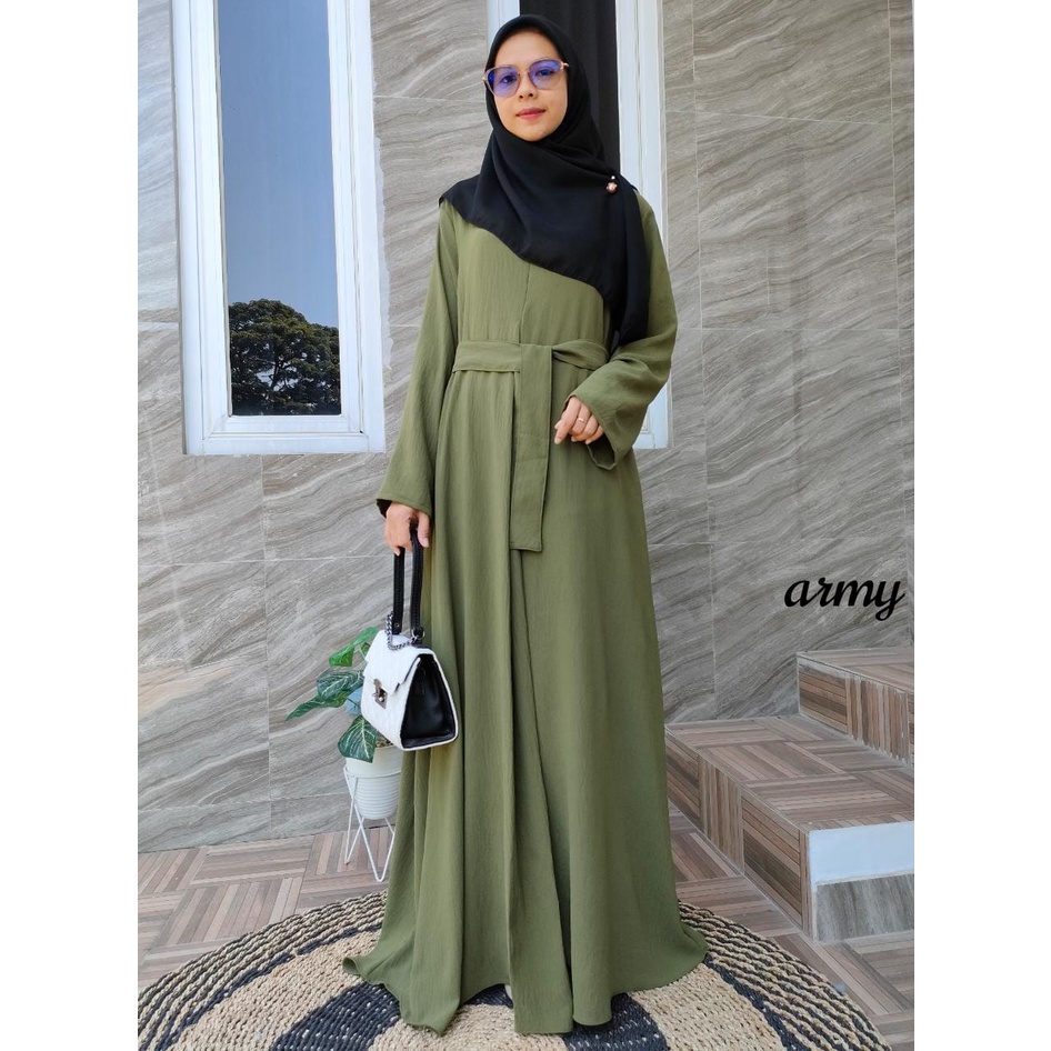 Abaya Gamis Crinkle Airflow Premium / Abaya Arab Terbaru / Abaya Polos Terlaris