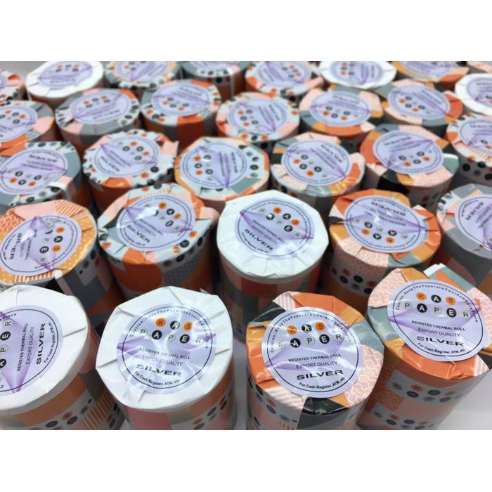 

PAKET 1 DUS KERTAS THERMAL PAPER ROLL 58 X 40 ISI 100 ROLL