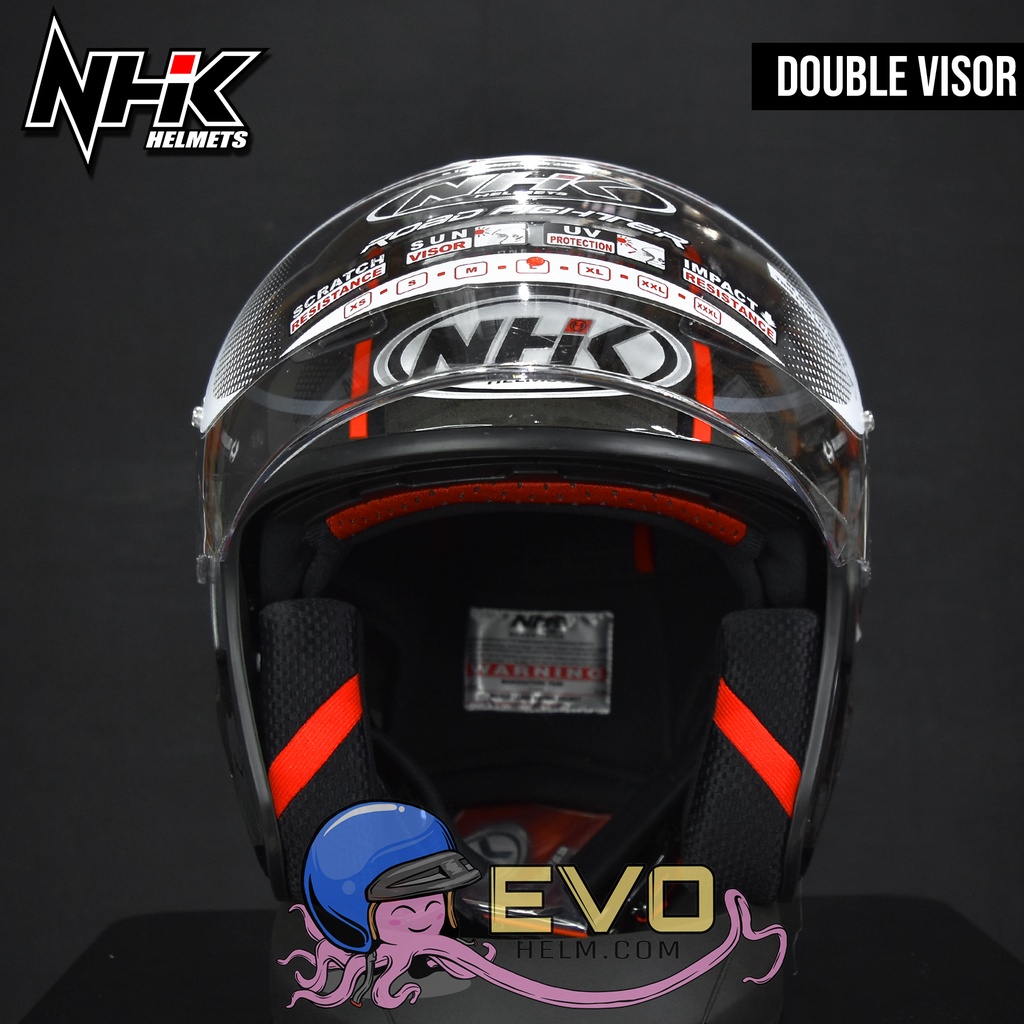 NHK R1_SOLID MOTIF WARNA LENGKAP - HELM NHK HALF FACE DOUBLE VISOR ORIGINAL DOT