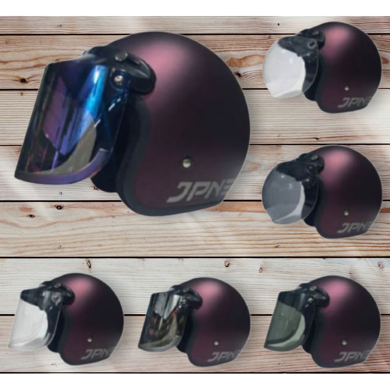 Helm jpn polos ungu terong dof original SNI