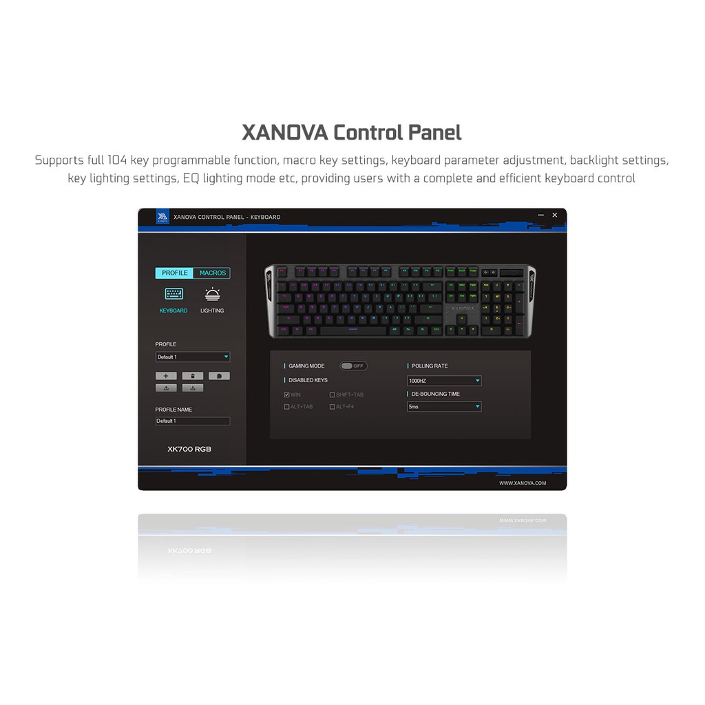 GALAX XANOVA Magnetar RGB XK700 - Mechanical Gaming Keyboard - Free Wrist Rest