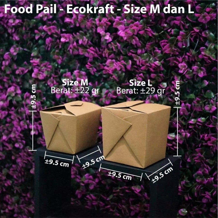 

10 pcs Food Pail Size L Kotak Makan Kardus Tempat Penyimpanan Makanan Paper Box Kraft Dus Kemasan Food Packaging