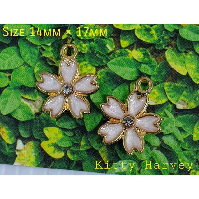 Charm white flower glittery | bahan tasbih digital