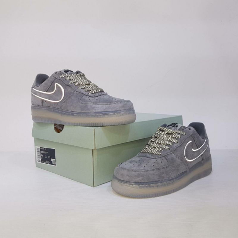 Sepatu Sneakers Nike Air Force 1 Low X Reigning Champ Reflective Dark Grey 100% BNIB