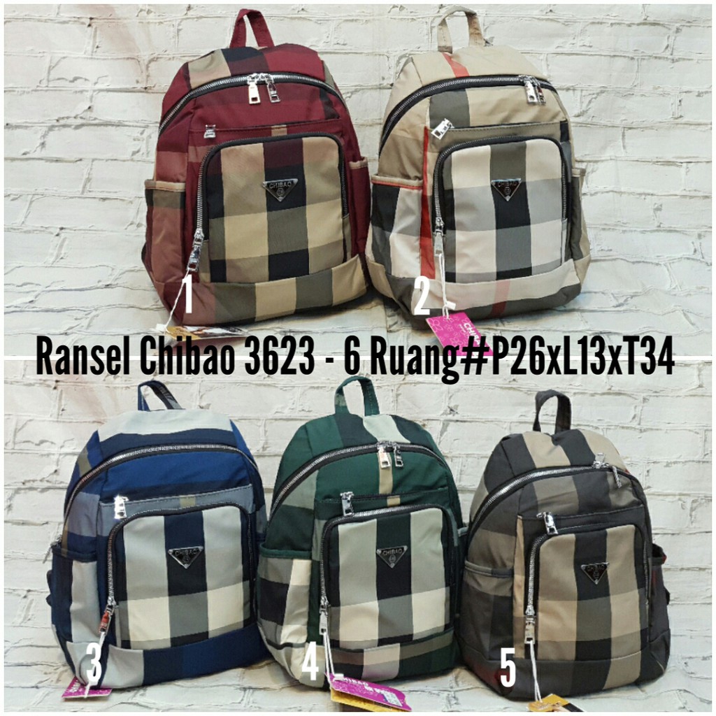 CHIBAO / Tas Ransel Wanita / 6 Resleting