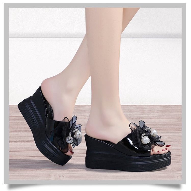 Biang93 Store-Wedges Wanita Pita Mutiara Terbaru Trendy