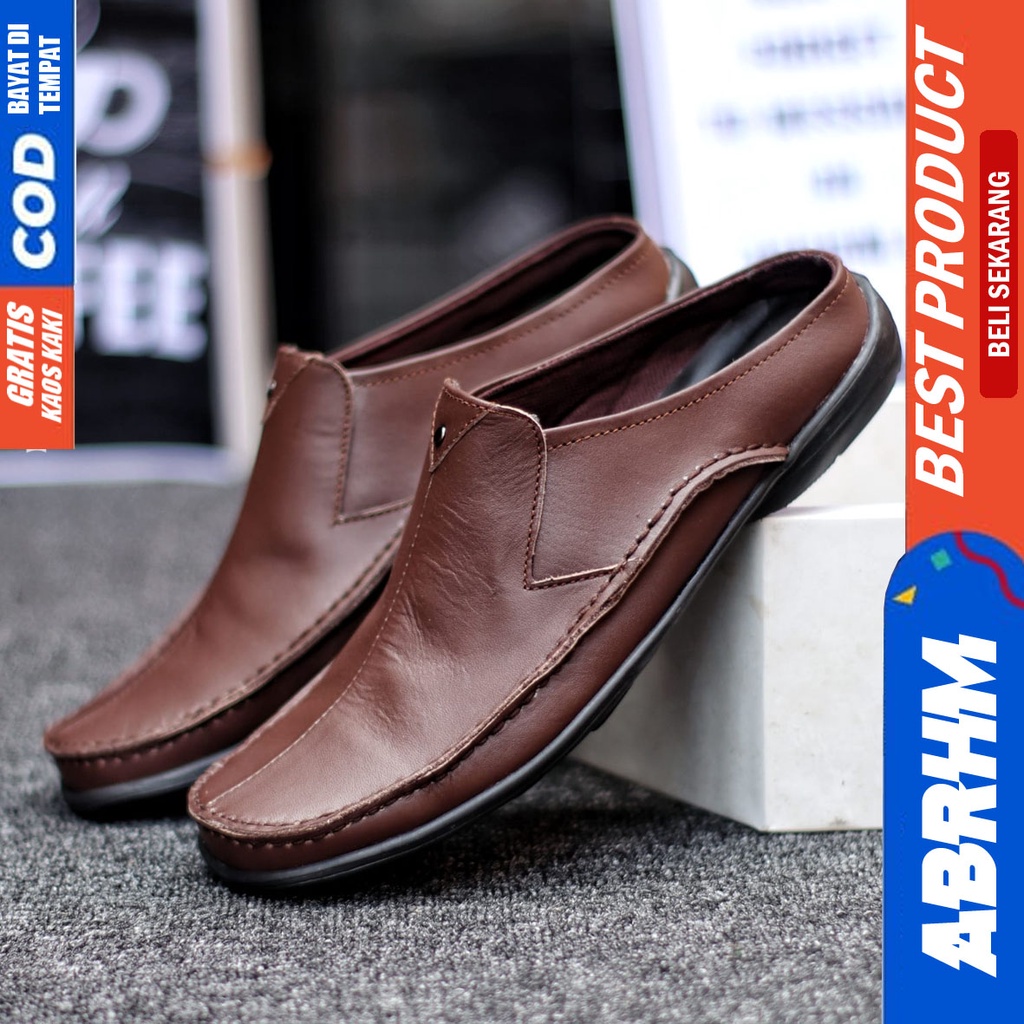 Abrhm Class - Sepatu Sandal Pria Bustong Kulit Asli