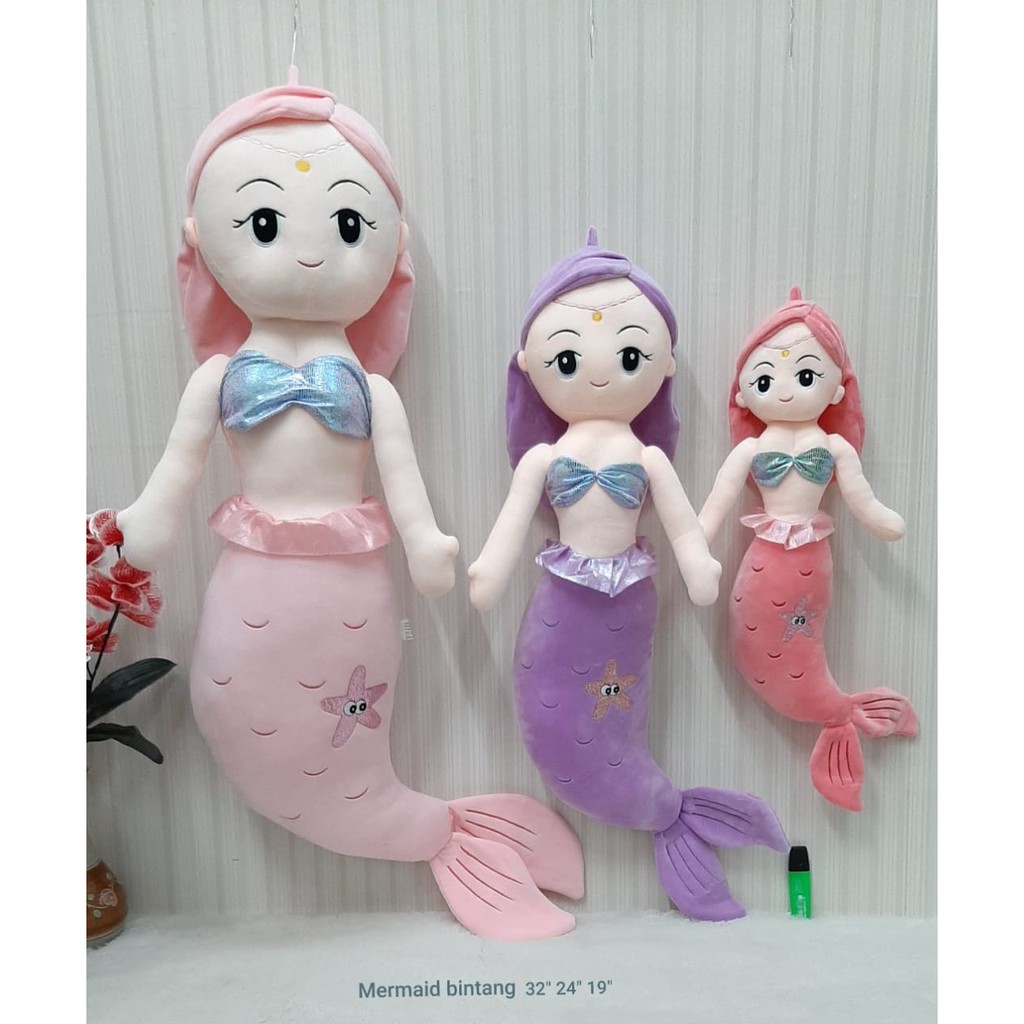 Boneka BIG Mermaid Bintang Perempuan Mainan anak hadiah kado kekasih ultah sahabat lucu Putri Duyung