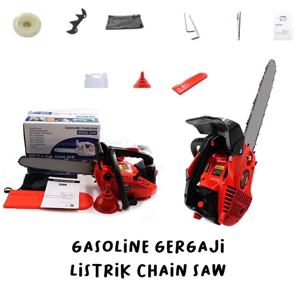 Mesin Gergaji potong kayu / gasoline chainsaw MODEL 2500 CHAIN SAW