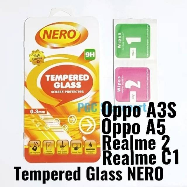 NERO Tempered Glass Kaca Anti Gores OP A3s  / A5 / A12E / Realme 2 / Realme C1 / AX5 / CPH1803 CPH18